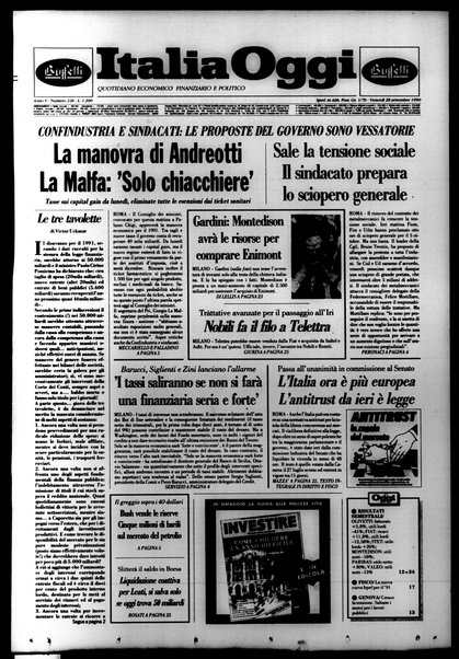 Italia oggi : quotidiano di economia finanza e politica